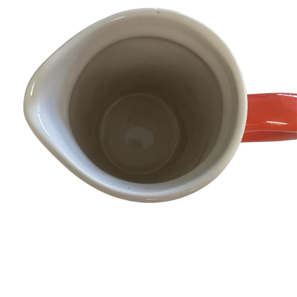 Rae Dunn 2022 ORANGE JUICE White with Orange Handle Pitcher, NWOT no box - Picture 4 of 5